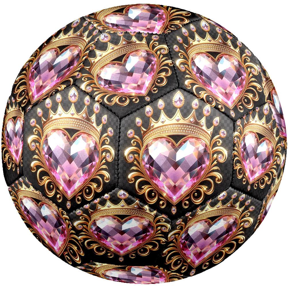 1pc Royal Heart Crown Size 5 Soccer Ball Professional Match Training Football Indoor &Outdoor Sports Ball Lightweight Durable m6512