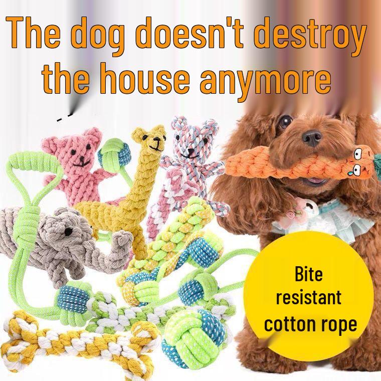 Durable Cotton Rope & Frisbee Toy Set for Small to Medium Dogs