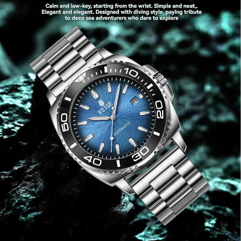 Mode Herren Vollautomatische Mechanische Uhr Edelstahl Kalender Herren Nachtlicht Wasserdichte Vielseitige Uhr