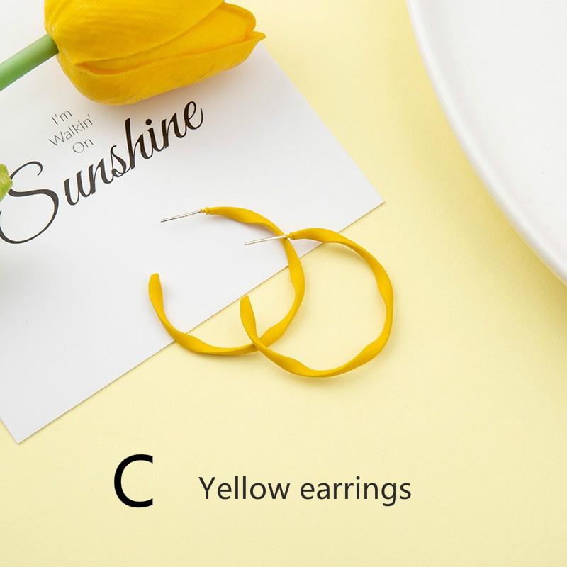 Yellow Lemon Fresh Earrings Female Summer New Joker Earrings Sweet Temperament Earrings