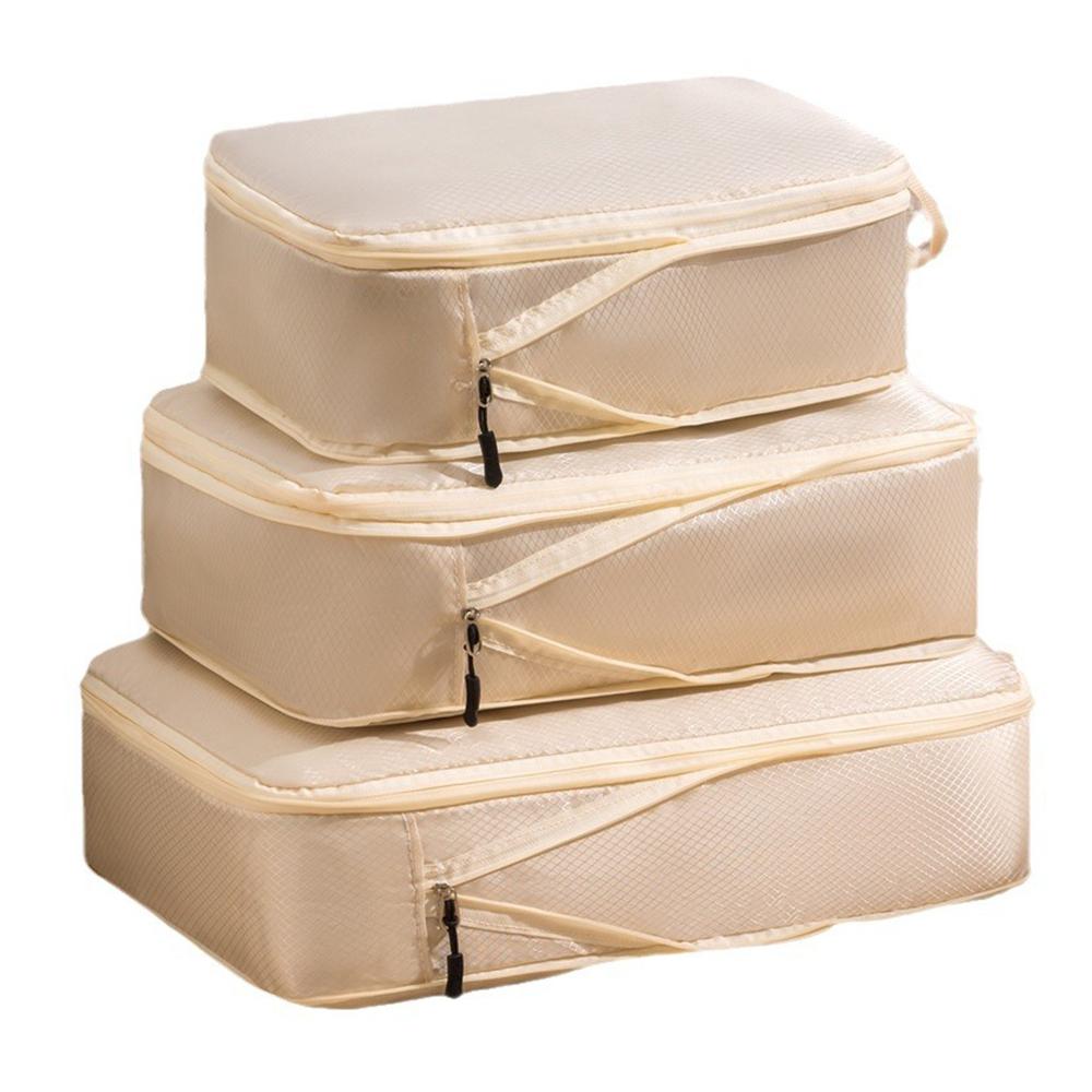 3Pcs Storage Bags Set Travel Compression Packing Cubes Clothes Shoes Organizer Portable Luggage Bags