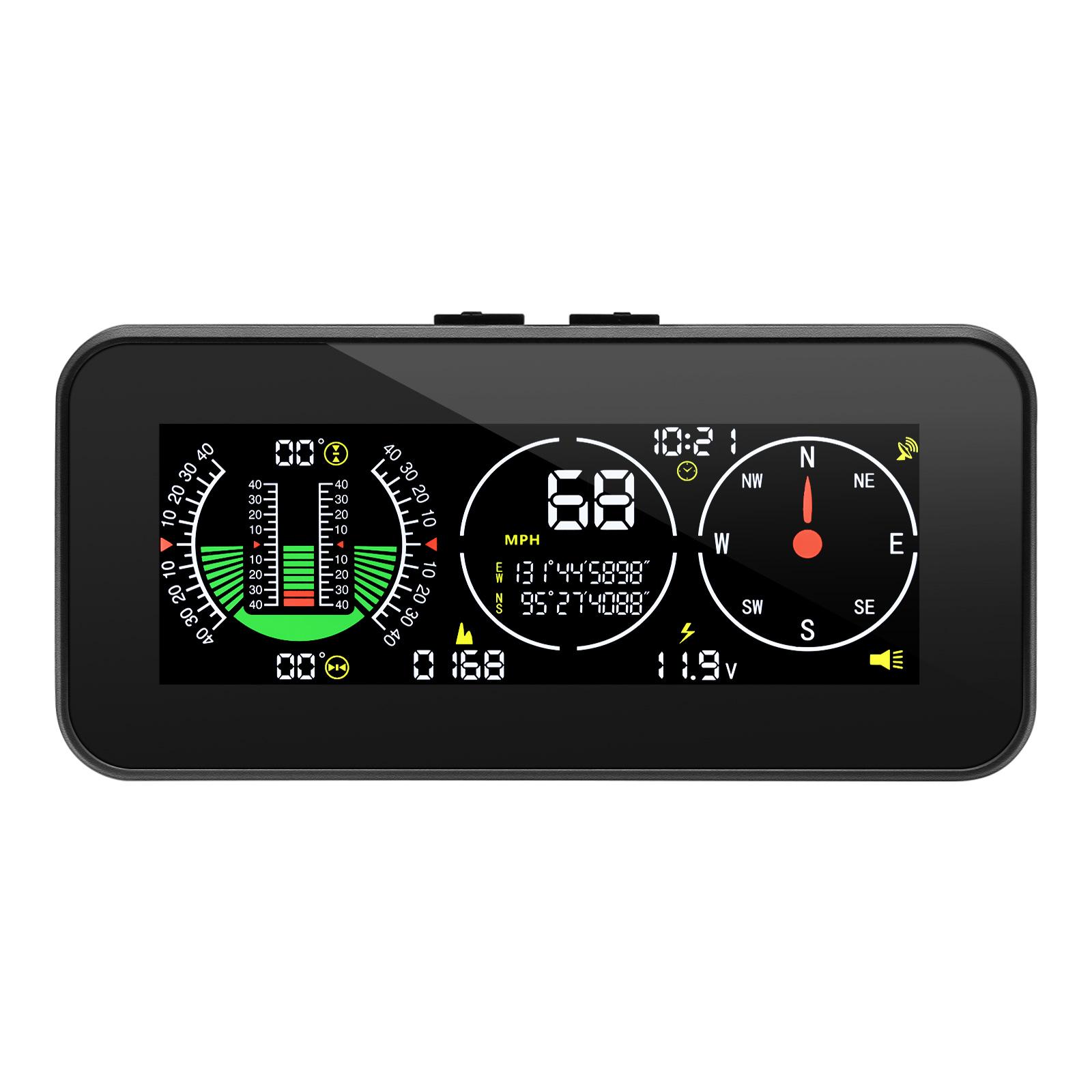 

НОВЫЙ M60 Автомобильный GPS HUD Спидометр Интеллектуальный Инклинометр Внедорожный Дисплей Скорости Угол Наклона Рыскания Компас Сигнализация Превышения Скорости
