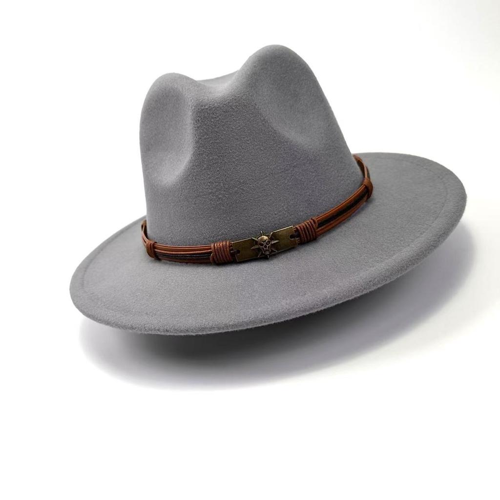Jazz Hat Season Belt Top Hat Woolen Hat Felt Hat Versatile Trend