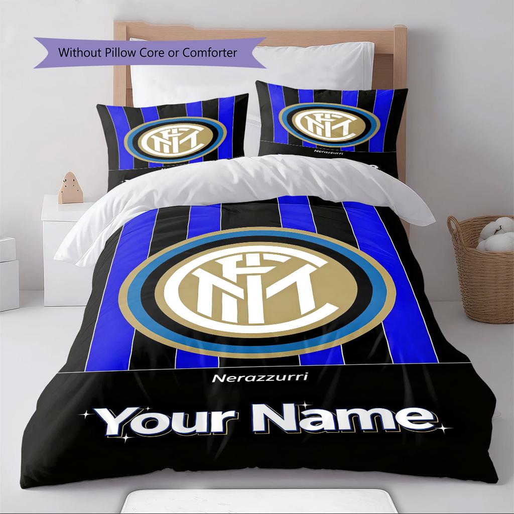 Name Custom INTER Pattern Bedding Set Quilt Cover Pillowcase Home Decor Gift (1 * Duvet Cover + 2 * Pillowcase, Without Core)