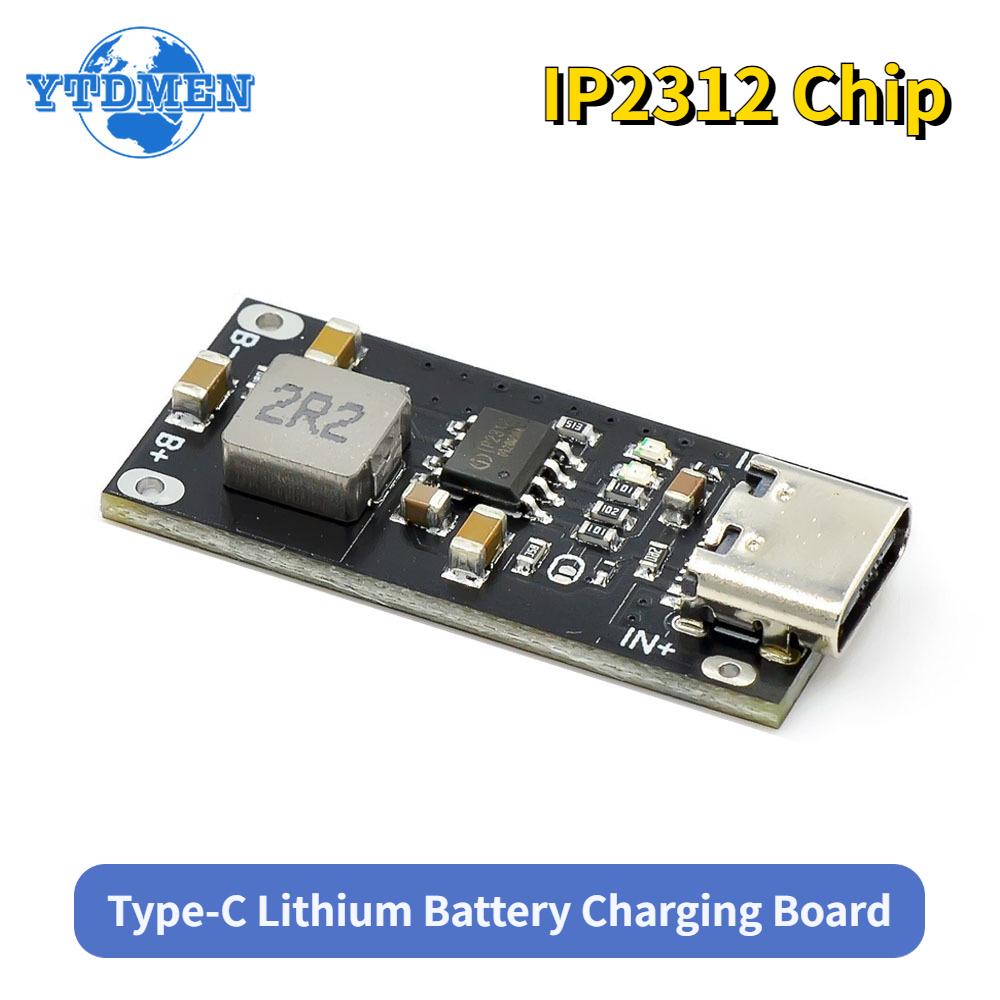 

YTDMEN Type-C USB Input High Current 3A Polymer Ternary Lithium Battery Quick Fast Charging Board IP2312 CC/CV Mode 5V To 4.2V білий