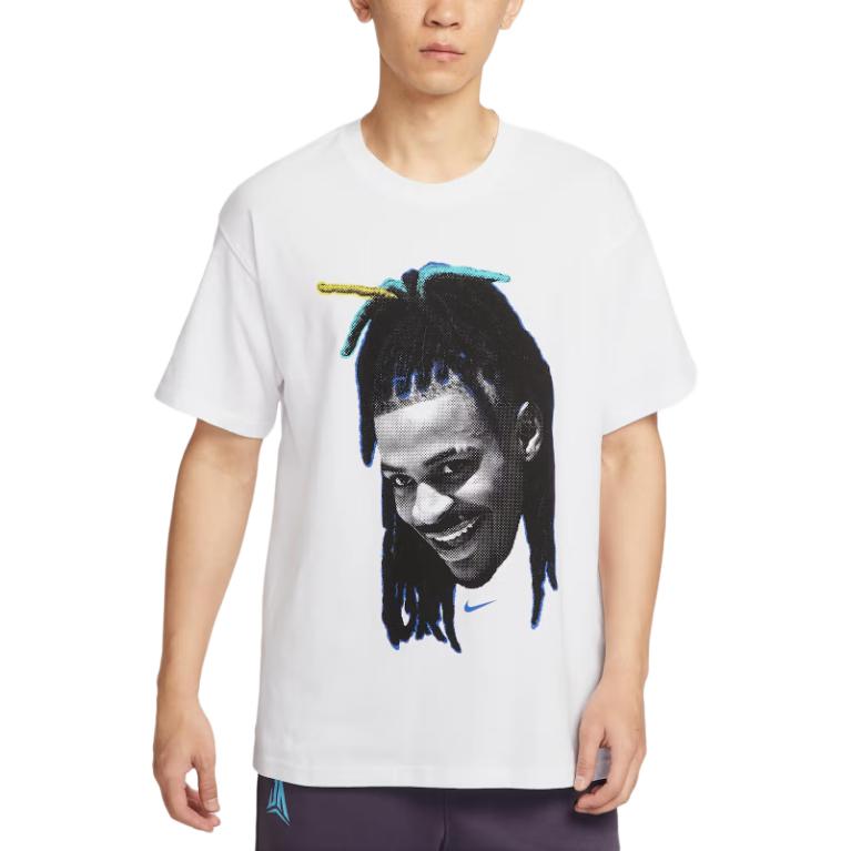 

Nike Swoosh Ja Head Свободная Футболка Мода Джа Морант Удобная Мягкая Приятная к коже Футболка с коротким рукавом Мужские топы HJ3429-100 S