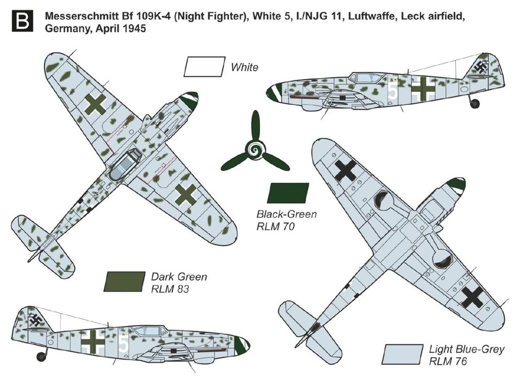 Mark I Plastic Model Kit MKM 144074N 1/144 Bf109K-4 "Kurfürst" (2 kits) (Airplane)