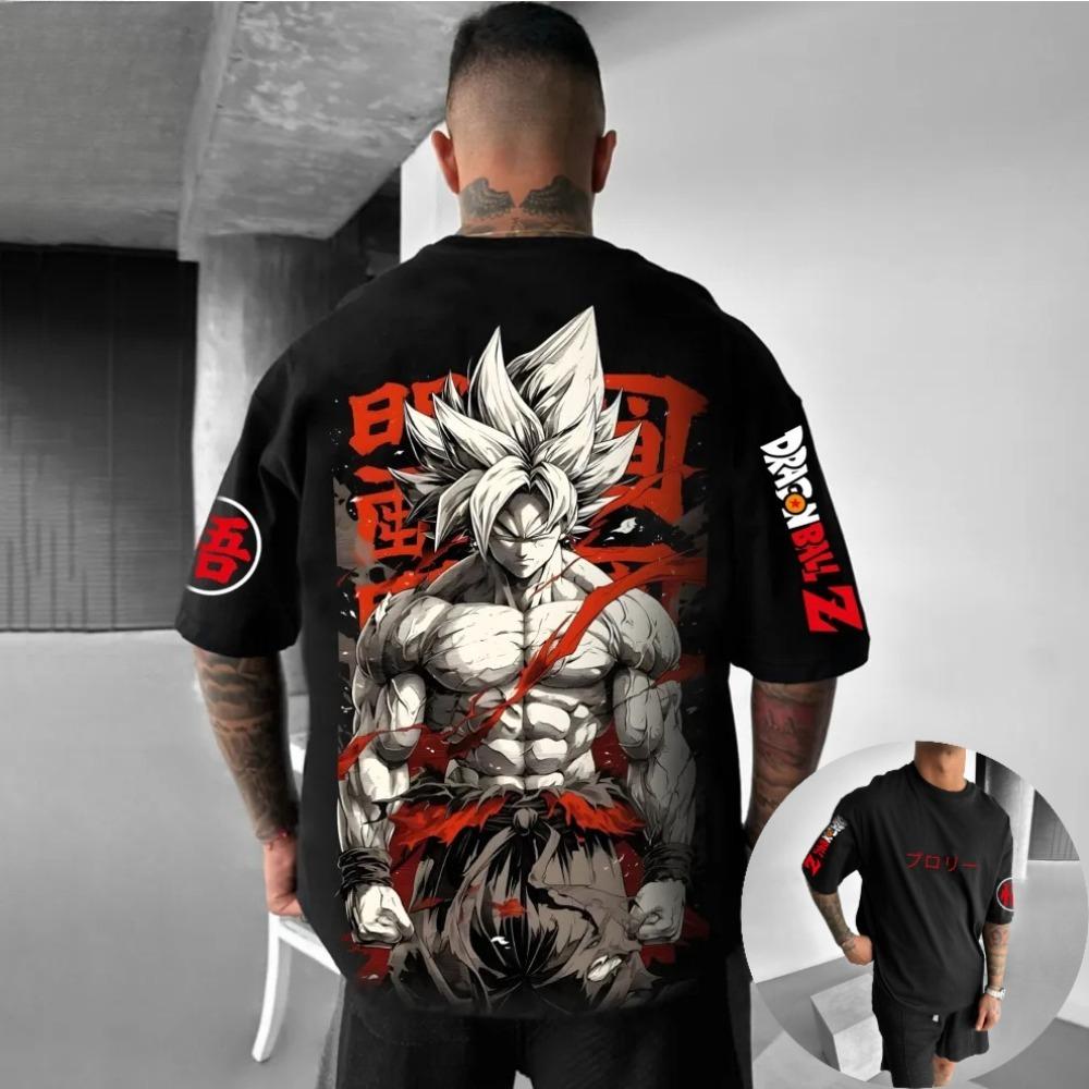 Summer Dragon Ball 40th Anniversary Anime Wukong Print 3D Flower Fashion T-shirt Plus Size Street Wear Neutral XS