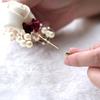 Boutonniere Anstecknadeln Hochzeit Corsage Anzug Knopfloch Seide Rosen Gold Blätter Männer Frauen Brosche Blumen Mariage Zubehör