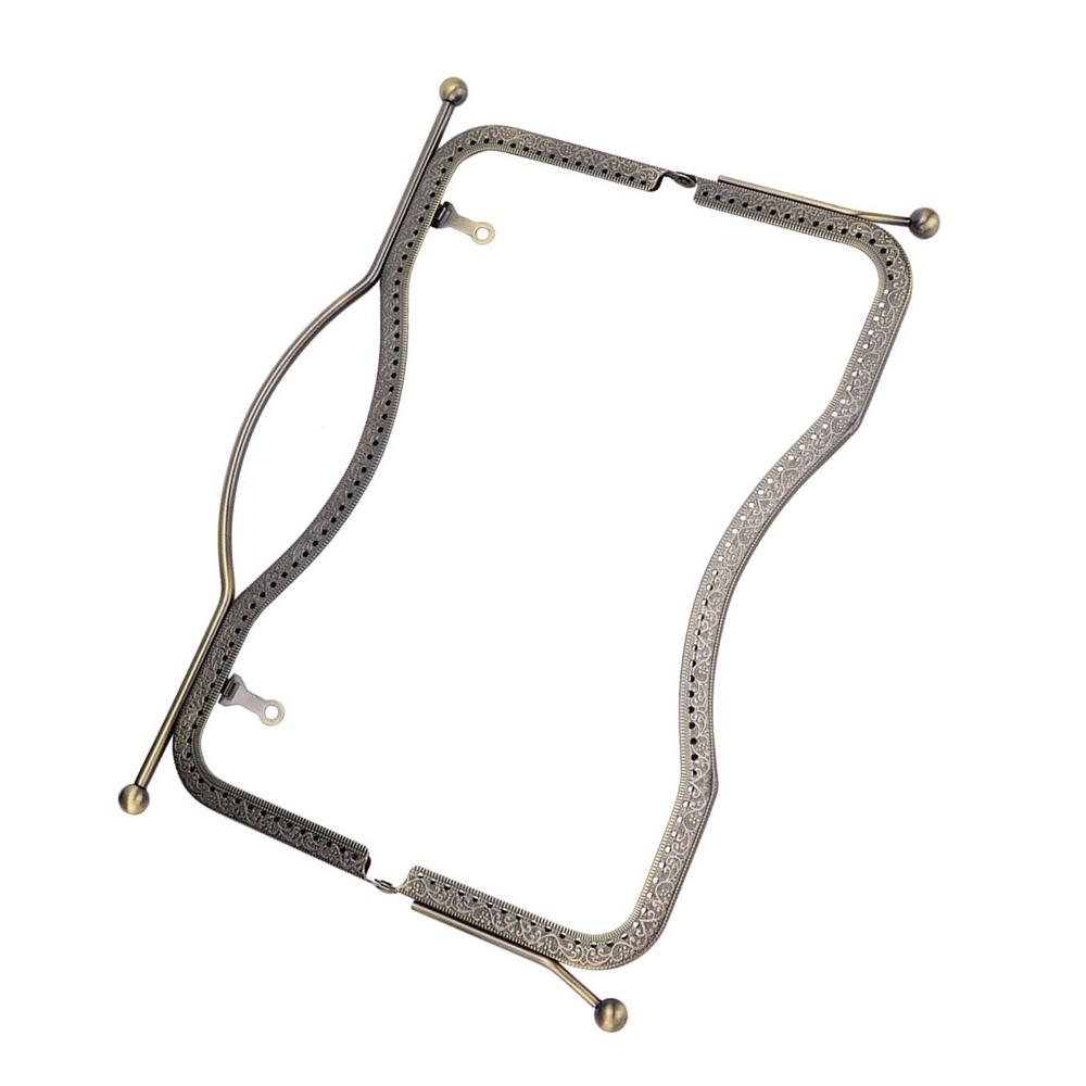 2 Stück Bronze Quadratisches Eisen Handtaschengriff 30 x 12 cm Eisen Geldbörsenrahmen Zubehör Kussverschluss Rahmen Geldbörsen Ersatzteile