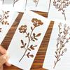 18pcs DIY Floral Painting Stencils, Reusable Plastic Templates for Wood, Fabric, Paper - Craft Supplies for Spray Painting
