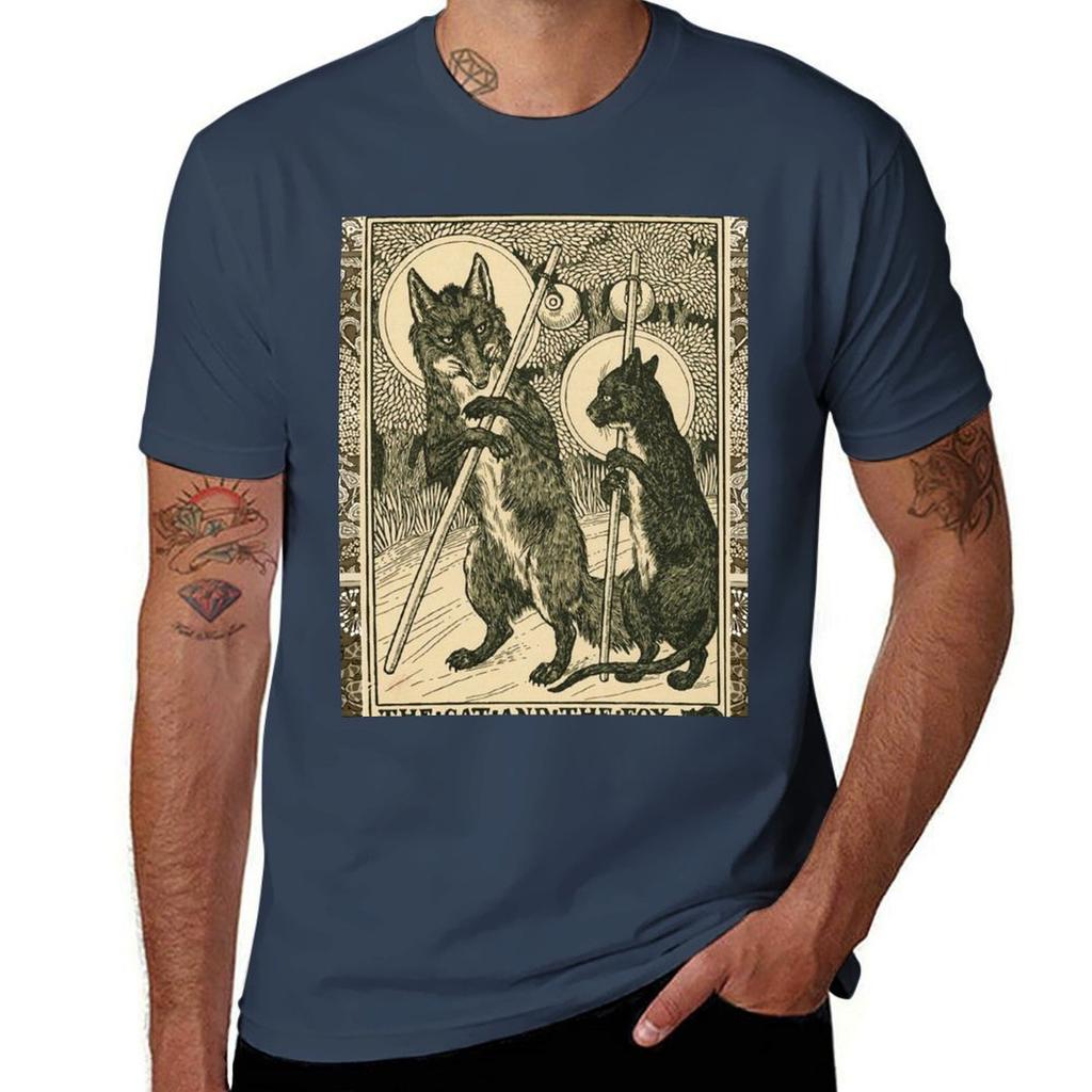 The Cat And The Fox Forest Animals Black White Floral Tshirt Festive Simple Tshirt