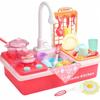 Kids Electric Dishwasher Toy Pretend Play Kitchen Set with Circulating Water Simulation Mini Sink Role Play Toys for Girls Gifts