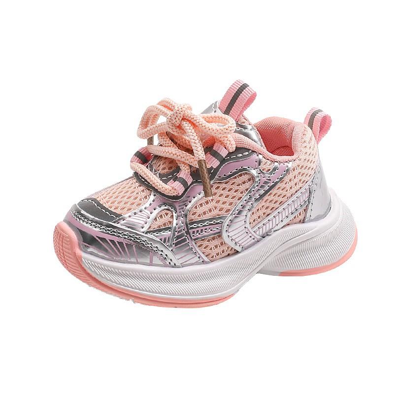 Soft Sole Breathable Mesh Sneakers Toddlers Ages 1-5 Years Non-Slip Lightweight Kids Running Shoes With Hook Loop