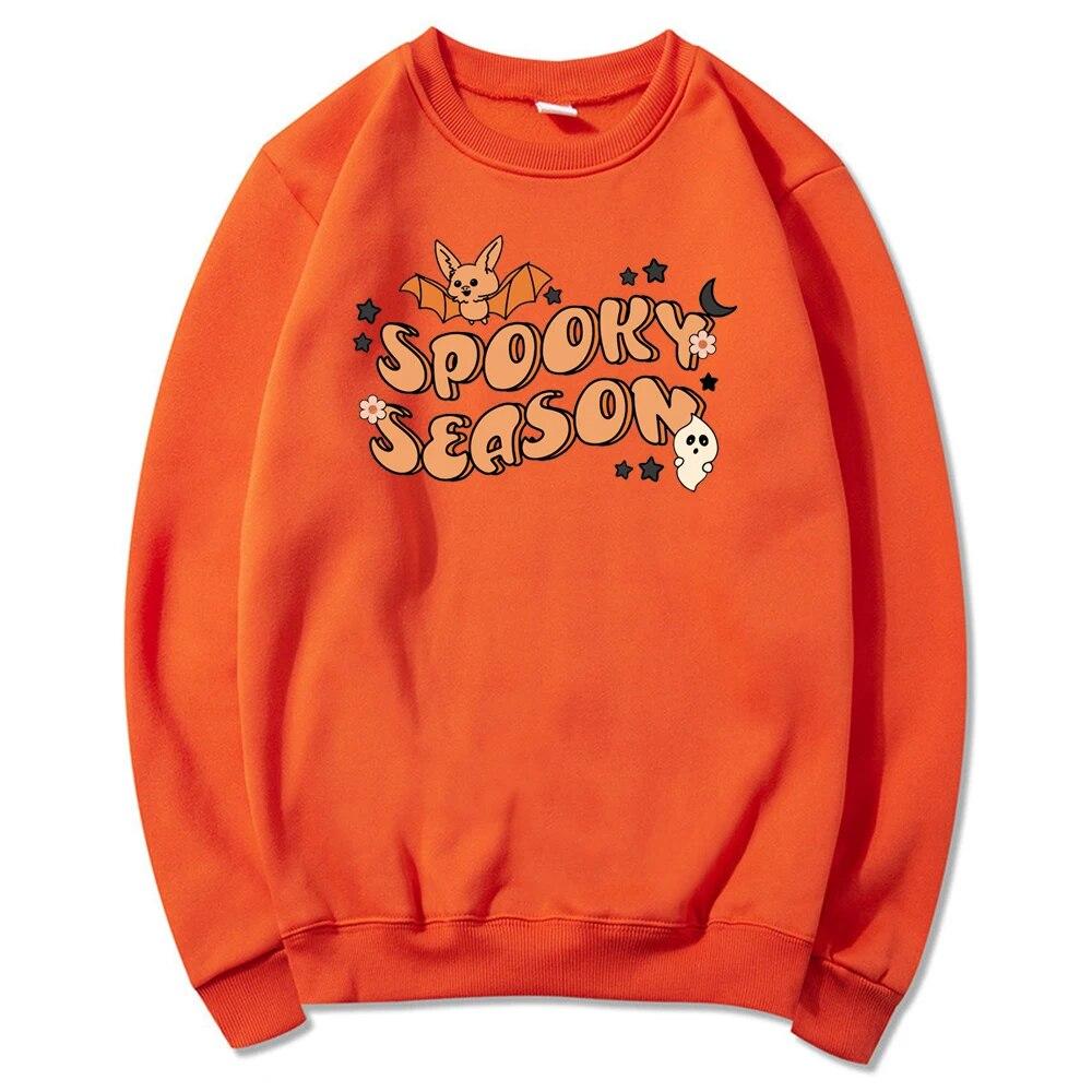 Unisex HoodieSpooky Season Sweatshirt Spooky Season Halloween Hoodie Cute Ghost Graphic Pullover Spooky Vibes Halloween Crewneck Sweatshirts