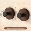 Walnut Wood Grain Suction Cup Hook 2-Pack—Bathroom/Coat Door Hanger