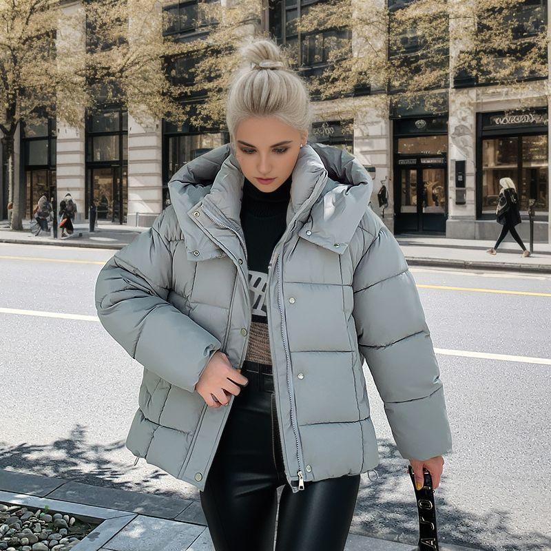 2024 Winter Thickened Short Bread Clothing Women's Loose Korean Version Casual Versatile Down Cotton Clothing Warm Jacket