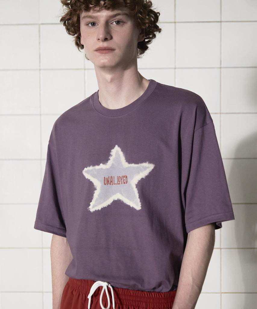 UNALLOYED Tie-Dye Star Logo T-Shirt / Purple