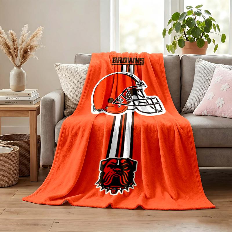 Cleveland Browns blanket Flannel Blanket Soft Cozy Plush Throw for Sofa Bed Lightweight Home Decoration