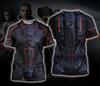 Summer Fashion Comfortable Loose Round Neck Short Sleeve Large Size T-shirt Creative Armor Role Playing 3d Printed Men's Casual Sports T-shirt