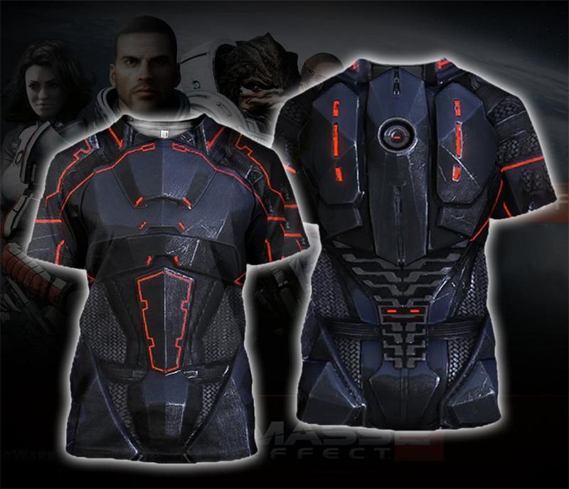 Summer Fashion Comfortable Loose Round Neck Short Sleeve Large Size T-shirt Creative Armor Role Playing 3d Printed Men's Casual Sports T-shirt