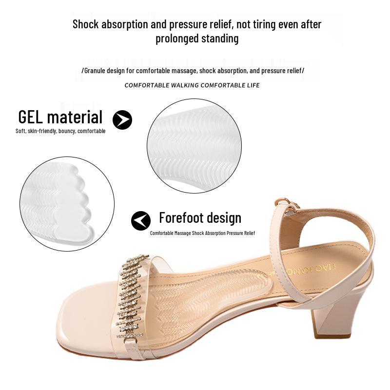 Five-Toe Women's Non-Slip Arch Support Half-Size Forefoot Sandal Insoles