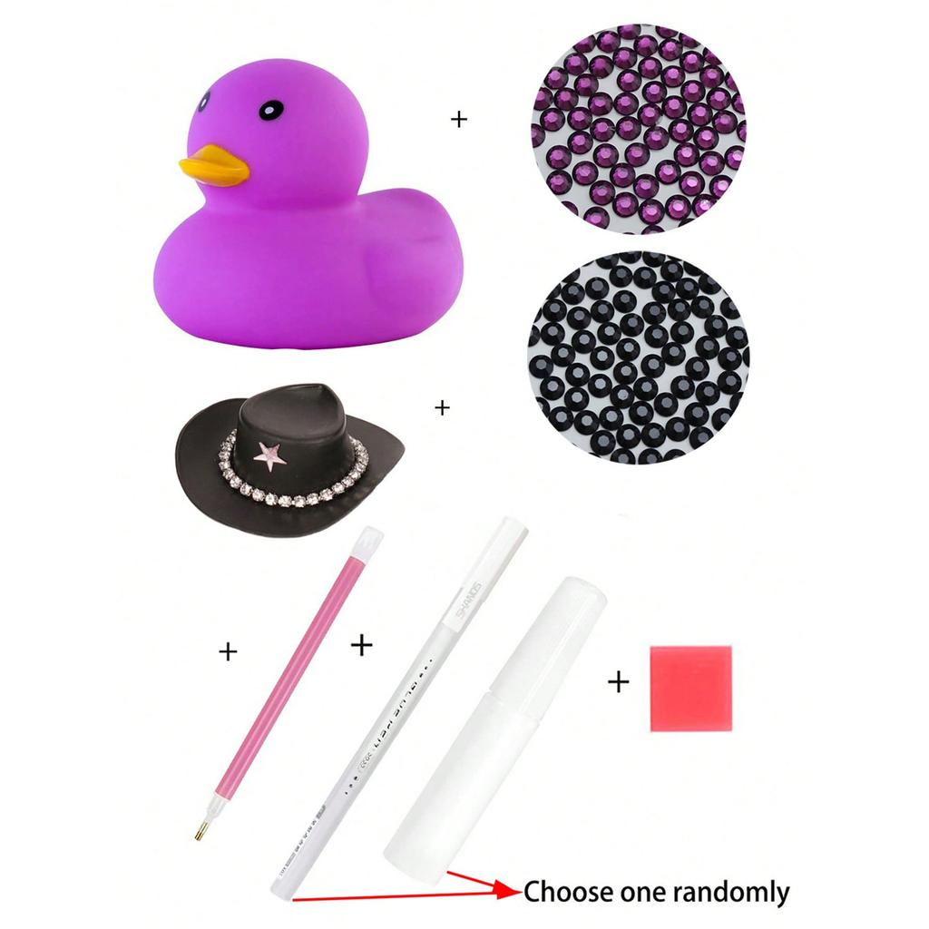 DIY Diamantwerkzeug Hut Ente, Auto Halterung, Ornamente, Lustige Mehrfarbige Bastelarbeiten, Klebestifte, Handgemachte Dekorationen