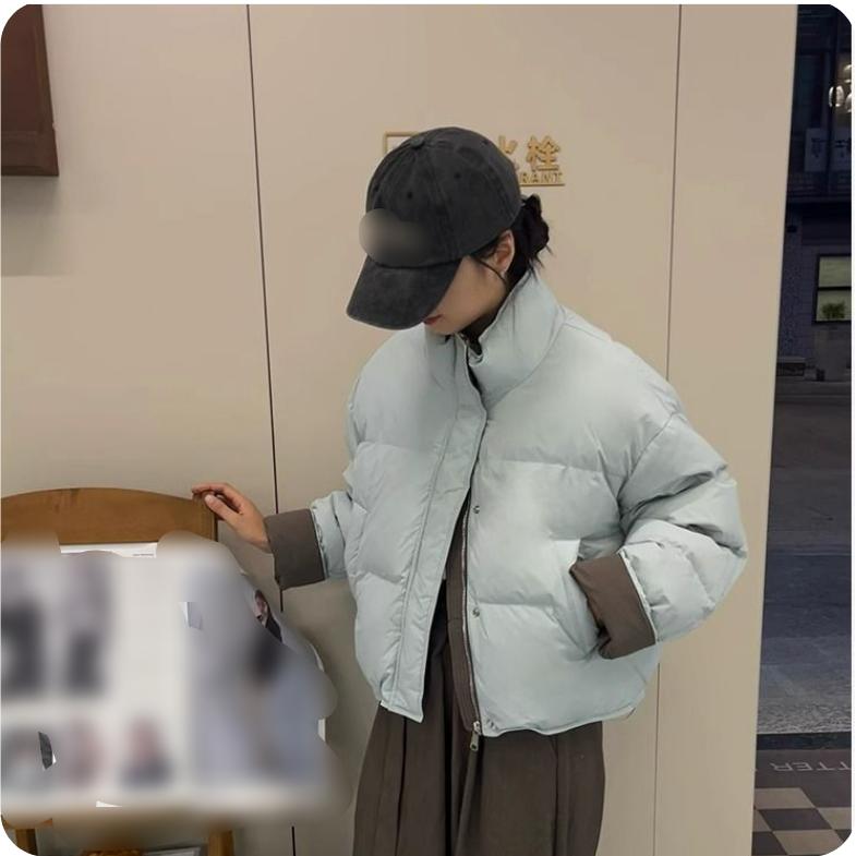 

Winter Contrast Color Small Cotton-padded Jacket, Bread Jacket, Short Cotton-padded Jacket, Top XL синий