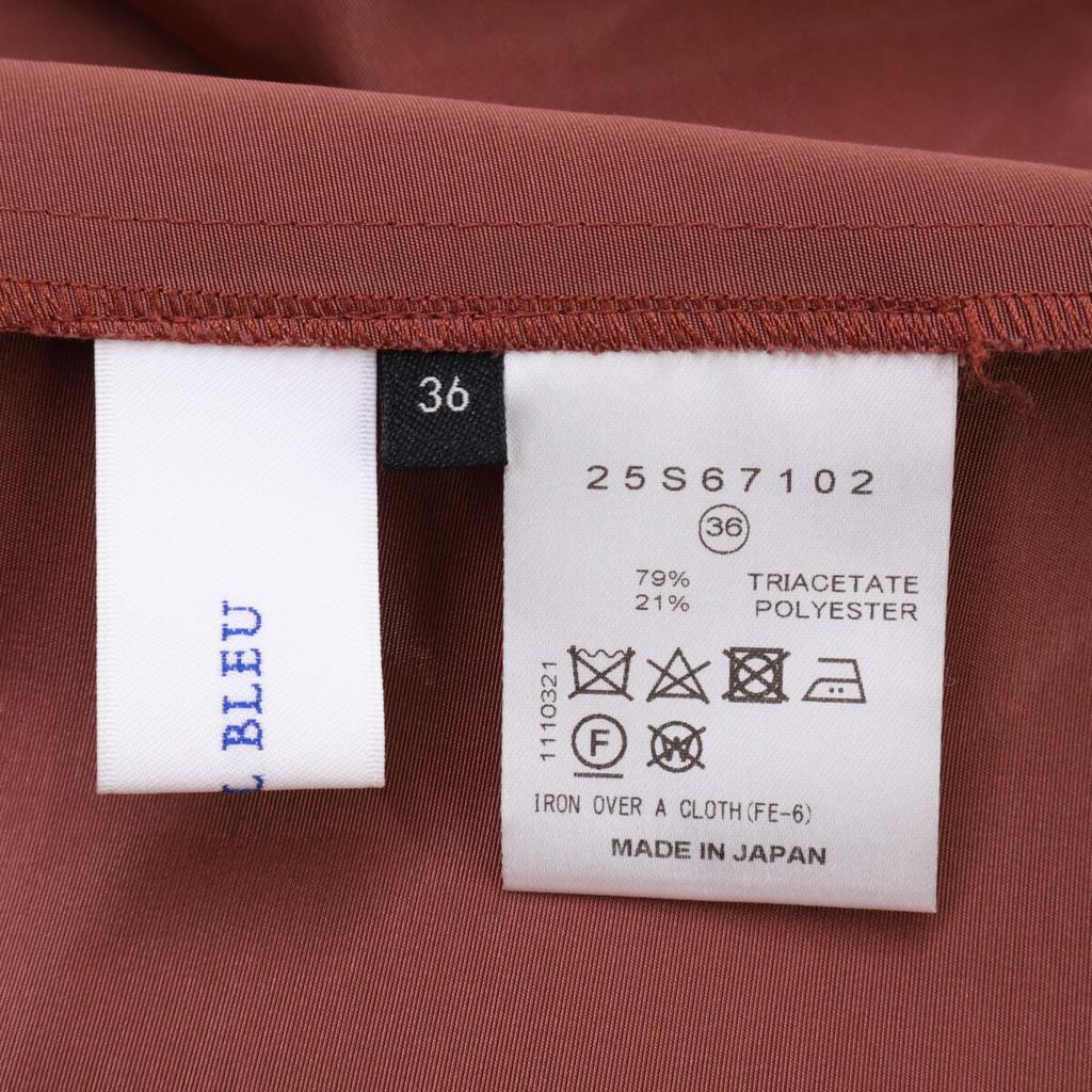 LE CIEL BLEU 23Stainless Steel Terracotta 25S67102 Glossy Drawstring Skirt Skirt 36 BordeauxUsed