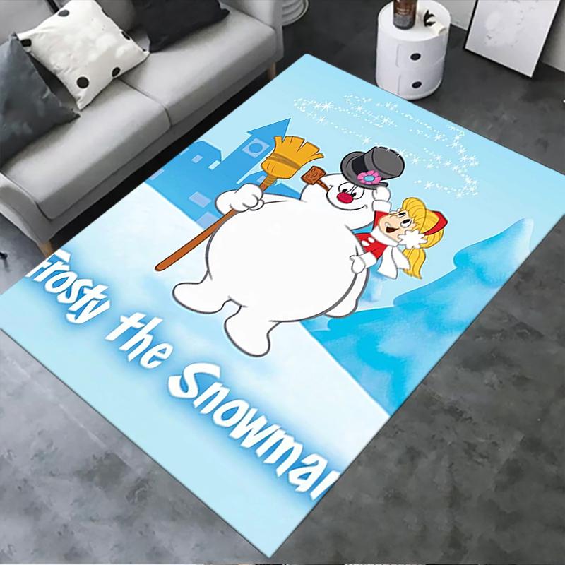 2026 NEUER Frosty the Snowman Teppich für Wohnzimmer Schlafzimmer Zuhause Sofadekoration, Kinderspiel rutschfeste Fußmatte
