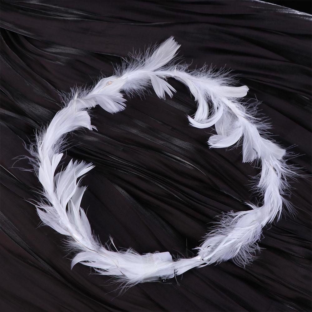 Glow White Feather Luminous Garland New Year Women Hairband Elegant LED Feather Headband Party