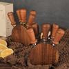 Acacia Wood Cheese Knife Set: Stainless Steel Knife, Fork, and Spatula with Storage Base