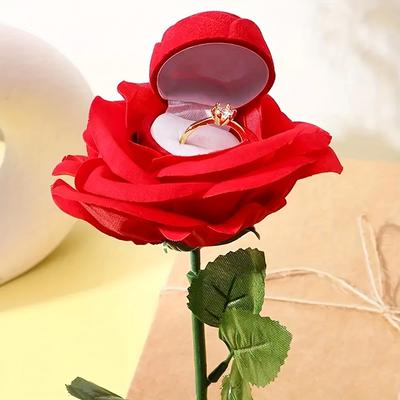 Rose Ring Box Flower Heart Engagement Ring Box For Proposal Ring Ceremony Wedding Or Special Occasions