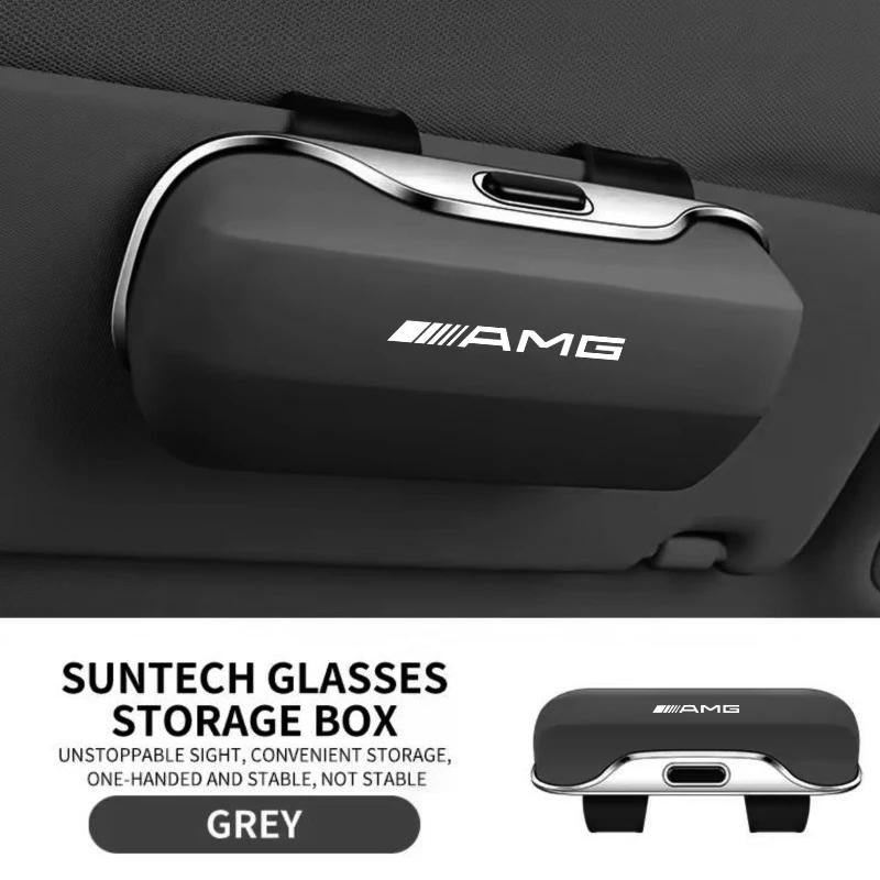 

AMG A B C E G CLA W211 W203 W204 C260 E300L A200L GL grill Logo Key Cover Accessories Car Visor Sunglasses Glasses Case Clip Box сірий