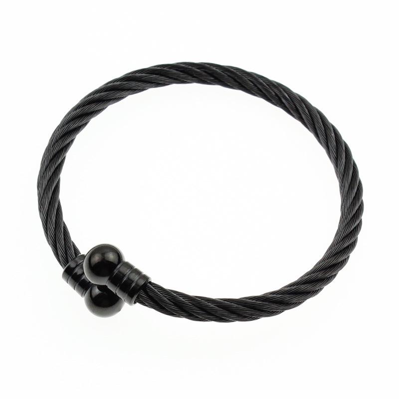 European and American Stainless Steel Electroplated Open Bangle - Waterproof Unisex Jewelry