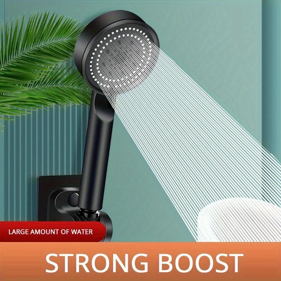 5Mode Multifunctional High-Pressure Water Saving Shower Head Handheld Unscented Strong Boost Head with Power Supply Bathroom Accessory Without Battery