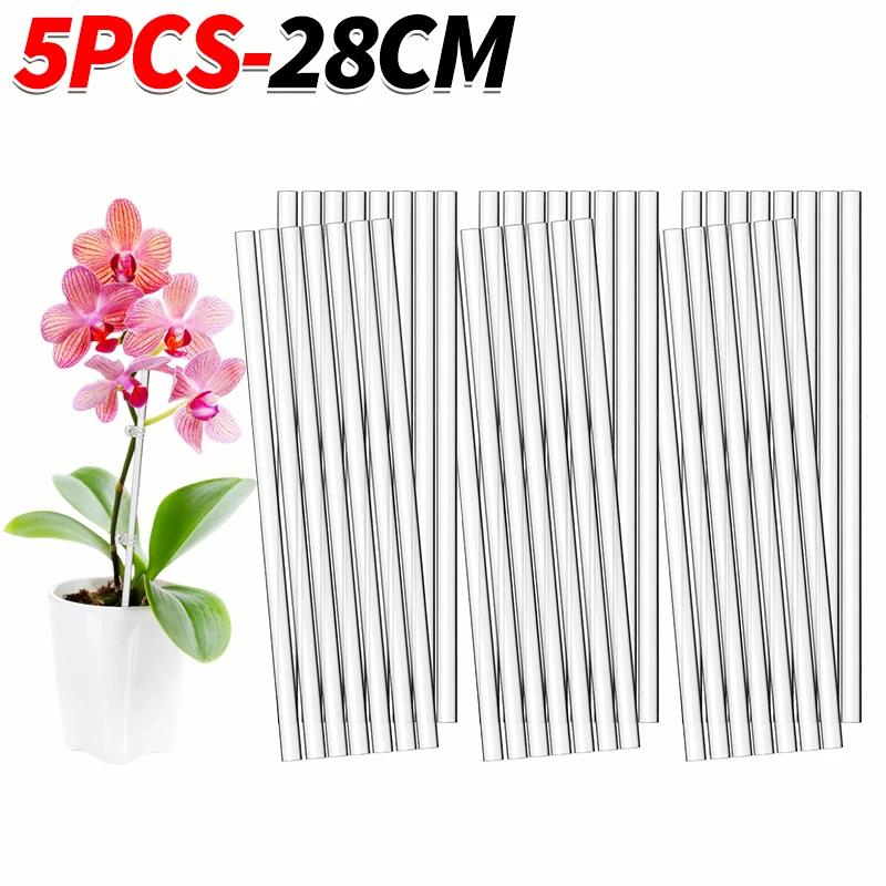 20/1PCS Plant Support Stakes Acrylic Clear Orchid Sticks For Potted Support Tomatoes Flowers Grow Upright Gardening Supplies