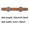 Damen Gürtel Vintage Geschnallte Schnalle Herren Gürtel Mode Doppel Schnallen Gürtel Hip Hop Rock Y2K Stil PU Gürtel, Geeignet für Männer Frauen