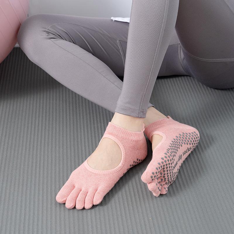 ToeSox Backless Non-Slip Yoga & Pilates Five-Finger Socks - All-Season Quality
