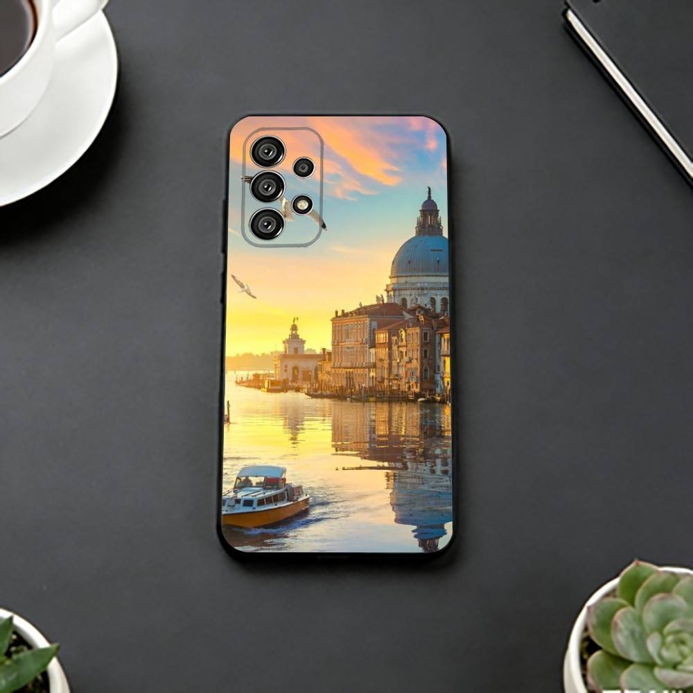 

Красивый Водный Город Венеция Чехол для Телефона Для Samsung S25,S24,S21,S22,S23,S30,Ultra,S20,Plus,Fe,Мягкий Силиконовый Черный Чехол Samsung S235G