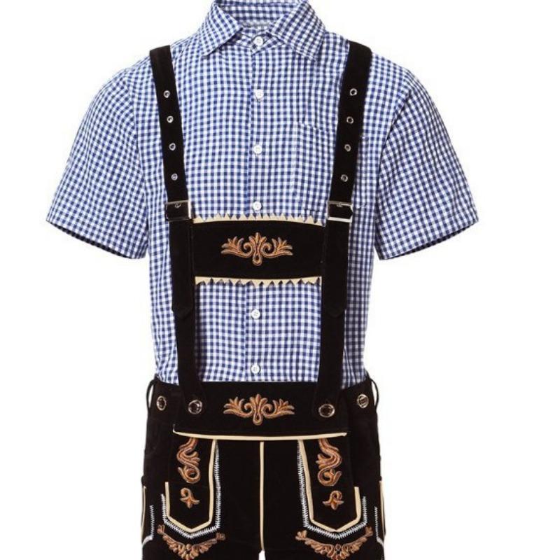 New Parent-child Checkered Beer Suit Suspender Pants Munich Oktoberfest Suit Bar Overalls