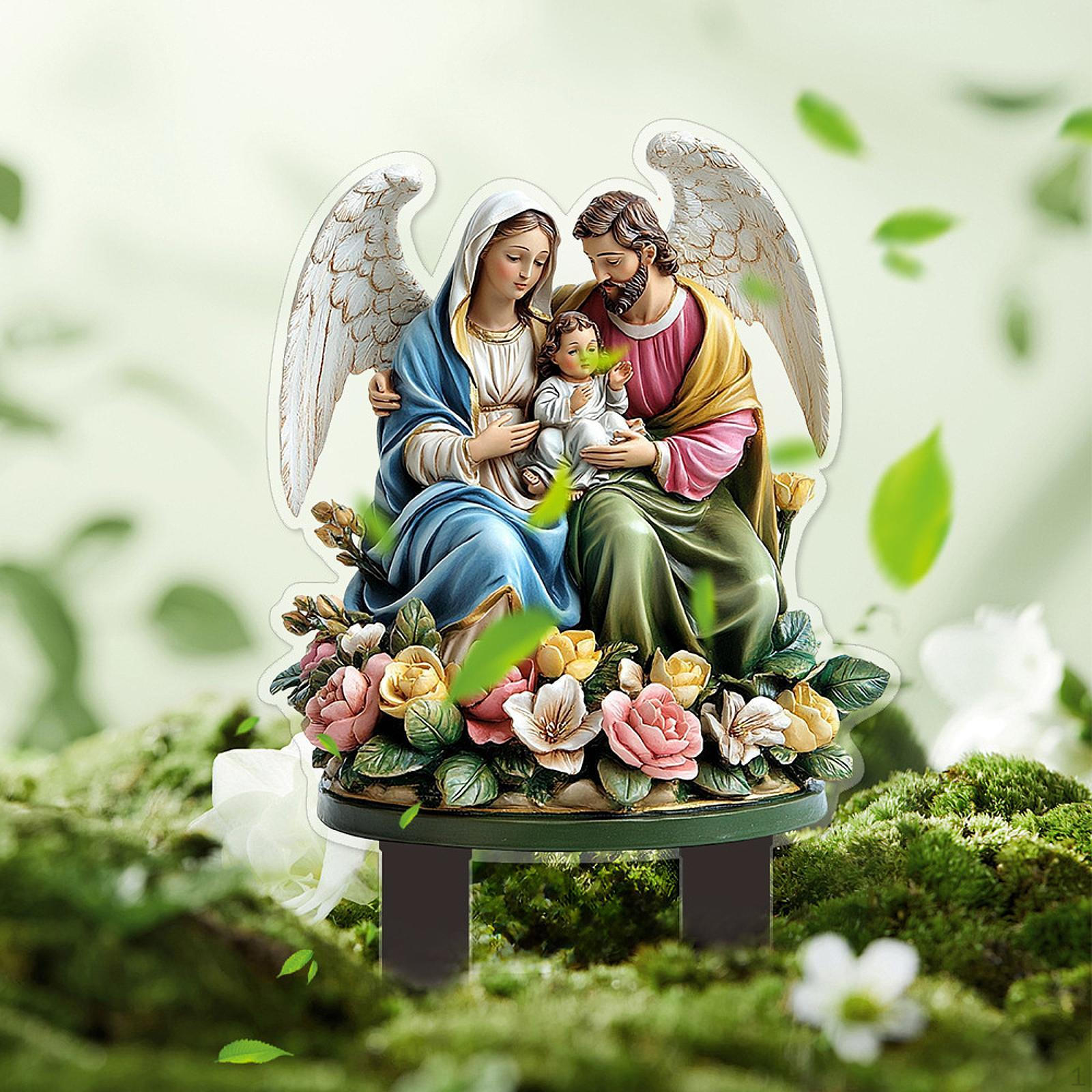 

2D Акрилова Релігійна Фігура Садовий Знак, Декоративна Табличка для Приміщення/Вулиці Holy Family