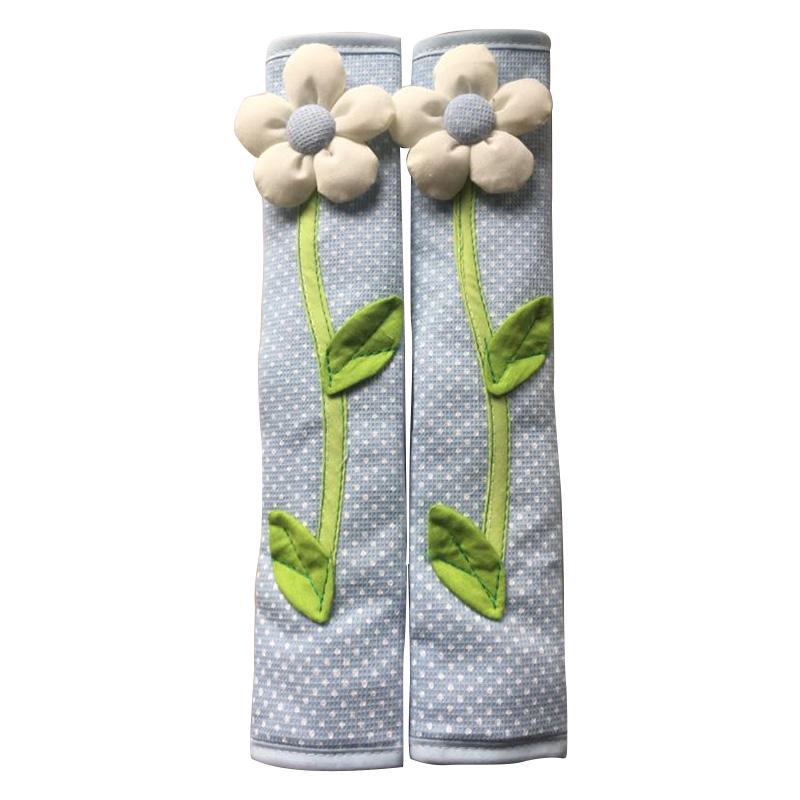 

A96I-2PCS Pastoral Flower Polka Dot Door/Refrigerator Handle Cover Fridge Door Handle Gloves Home Decor Kitchen Accessories