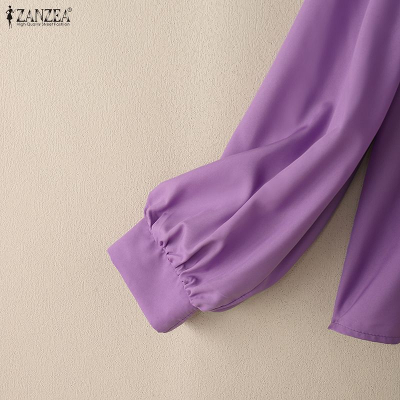 ZANZEA Women Ruffles V-Neck Casual Long Sleeve Blouse