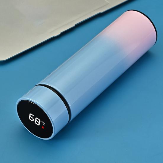 500ML Vacuum Flask LED Temperature Display Keep Warm/Cold Stainless Steel Gradient Smart Insulated Water Bottle for School
