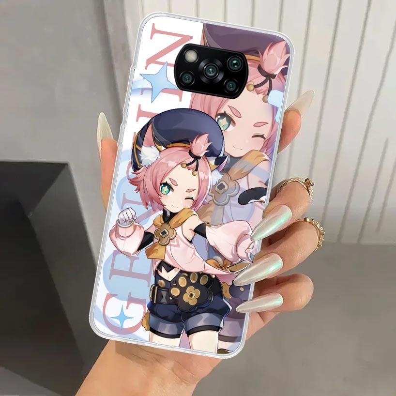 Genshin Impact Anime Phone Case for Xiaomi Poco X5 X6 X7 Pro F7 Ultra M7 Redmi 15 15C 13 13C 12 12C 10 10A 10C 9 9A 9C 9T Shell