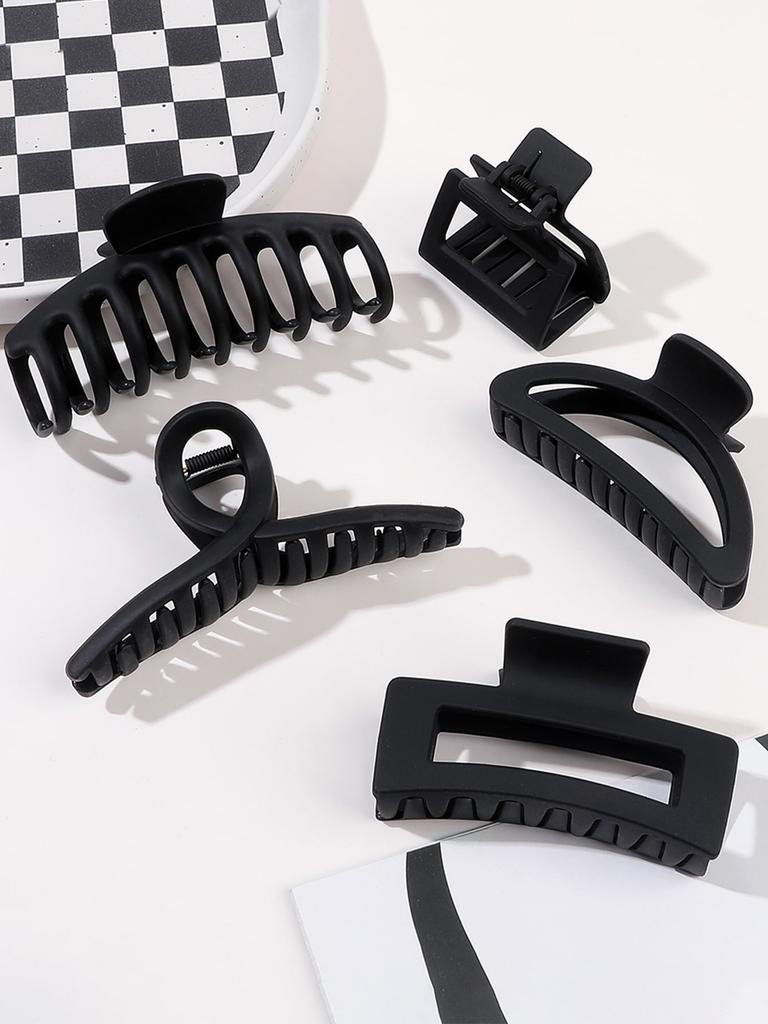 5 Pcs Mixed Colors And Shapes Big Hair Claw Clips for Women Girls Thin Thick Curly Hair, Strong Hold Jaw Clips.