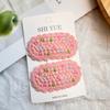 2PC Embroidery Cherry Strawberry Hollow Knitting Hairpins Vintage Lace Side Clips for Girls Women Cute Kids Fruit Hair Clips