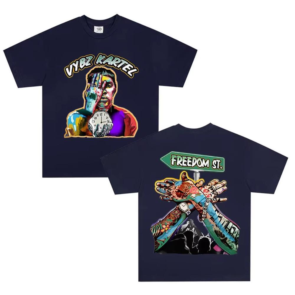 Rapper Vybz Kartel 2025 New Album Graphics T Shirt Men Women Hip Hop Gothic Hot Sale T-shirt Fashion High Quality Cotton Tee Top
