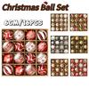 16Pcs Christmas Ball Snowflake Stripe Pattern Christmas Tree Ornaments Luxury Xmas Tree Decorations For Party Wedding New Year